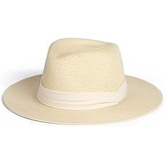 FURTALK Womens Mens Wide Brim Straw Panama Hat Fedora Summer Beach Sun Hat UPF Straw Hat for Wome... | Amazon (US)
