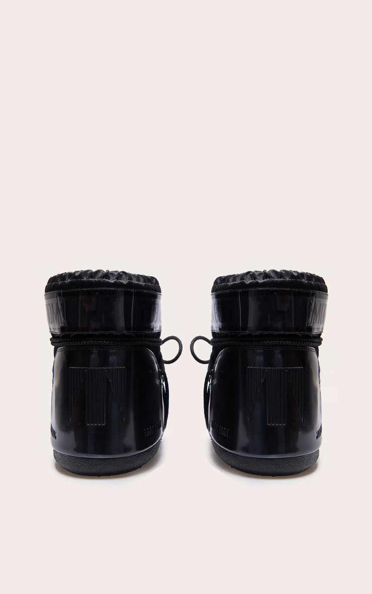 MOON BOOT Black Low Glance | Footwear | PrettyLittleThing IE