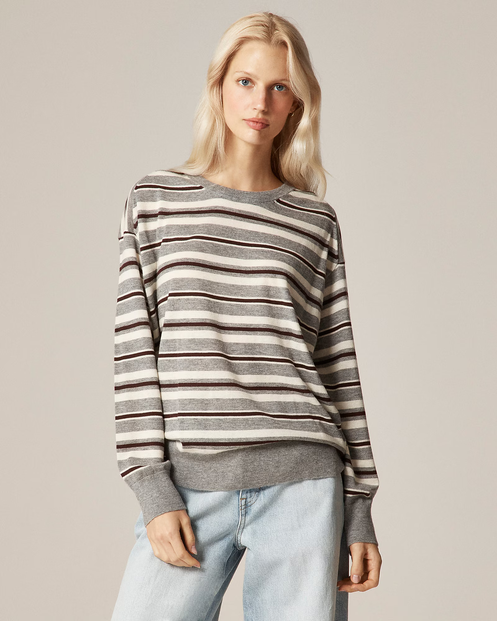 Featherweight cashmere relaxed crewneck sweater | J. Crew US