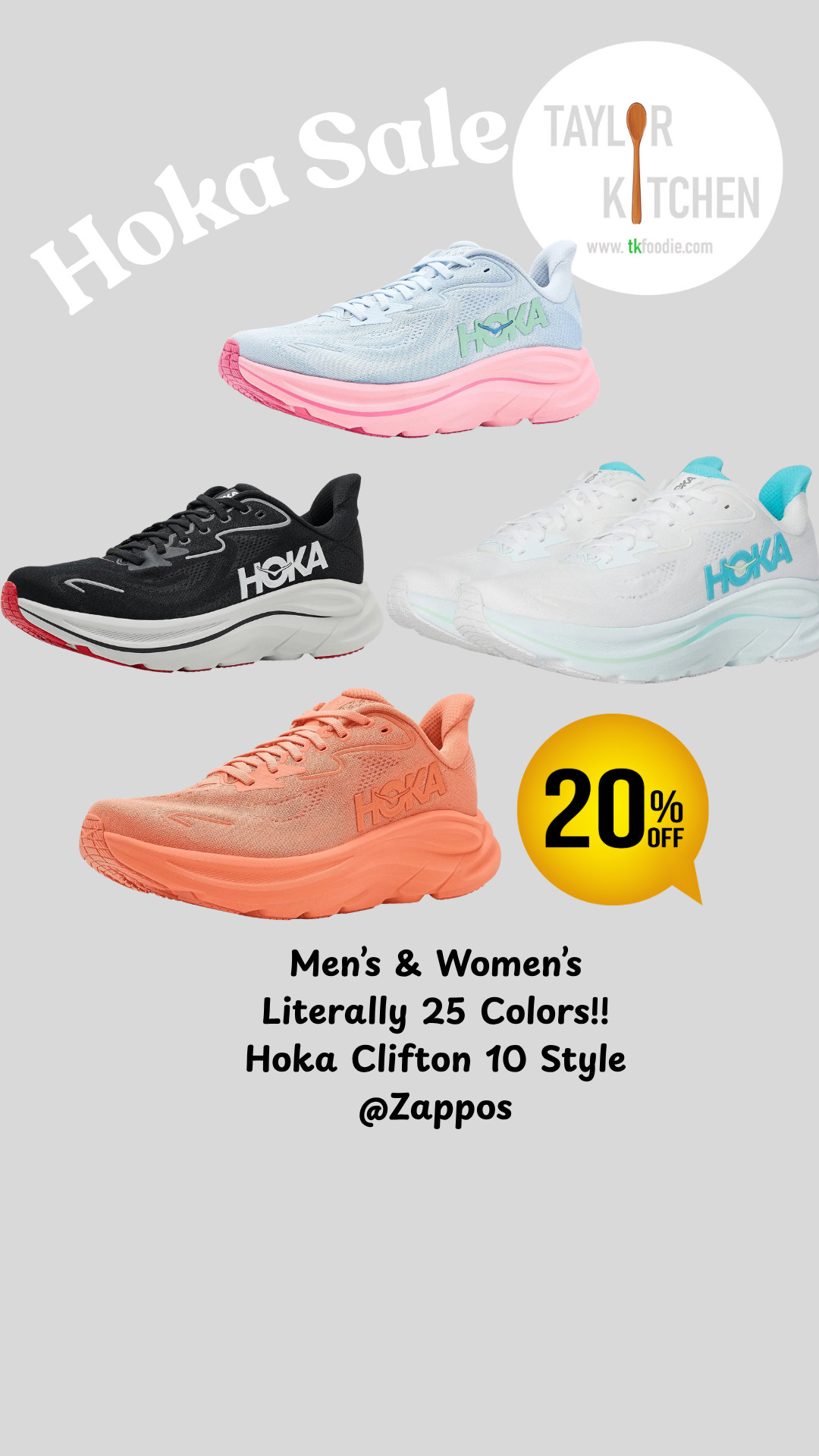 If you've ever tried on a pair of @Hoka's, then you know how incredibly comfy they are.  Zappos is running a pre-sale (20% off) right now on the Clifton 10 style for men & women which literally come in 25 colors.
Check it out here on my LTK! 🥰 

 #LTKSaleAlert