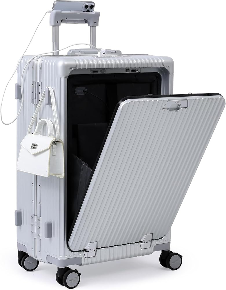 Nobl Travel Zipperless Check In Suitcase - Aluminum Frame, Medium Check In luggage 27x17.5x10.4 A... | Amazon (US)