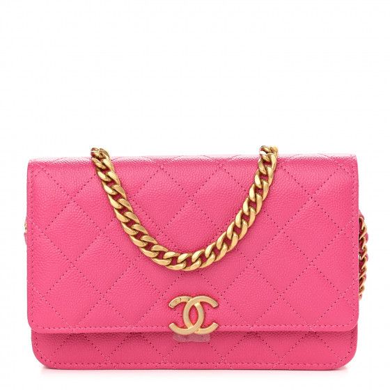 CHANEL

Shiny Caviar Quilted Chain Melody Wallet On Chain WOC Dark Pink | Fashionphile