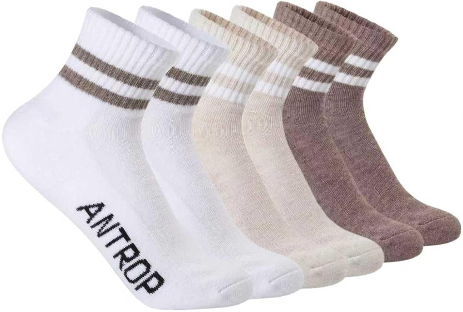 Antrop WoMen Quarter Crew Cotton Heel Tab Athletic Running Cushion Socks | Amazon (US)