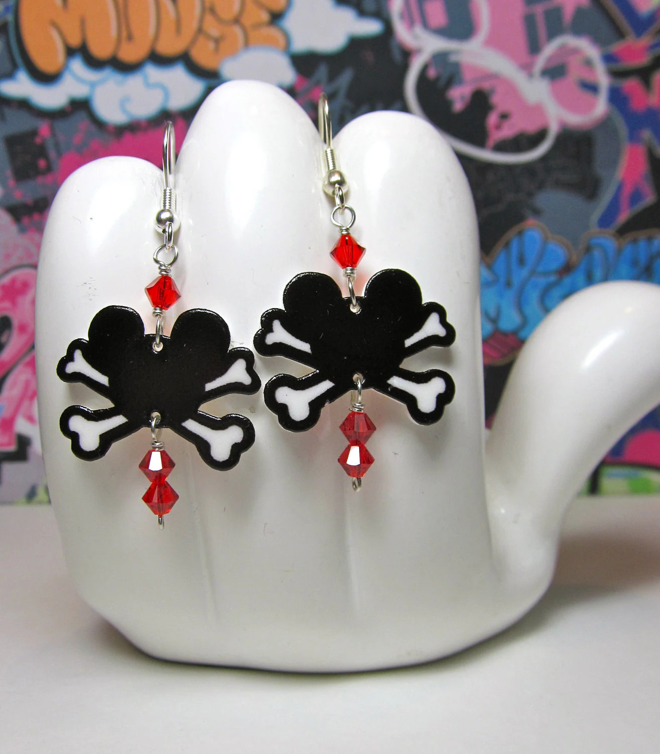 Mickey Mouse Crossbones Dangle Earrings | Etsy (Global)