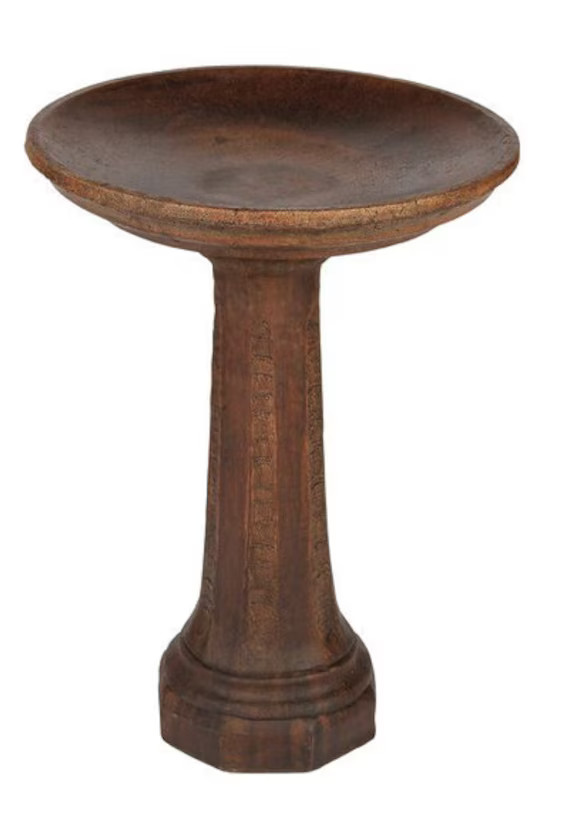 Solid Rock Stoneworks Ocatgon Birdbath 24in Tall Walnut - Etsy | Etsy (US)
