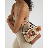 River Island Womens Beige Scarf Raffia Bucket Bag | River Island UK & IE