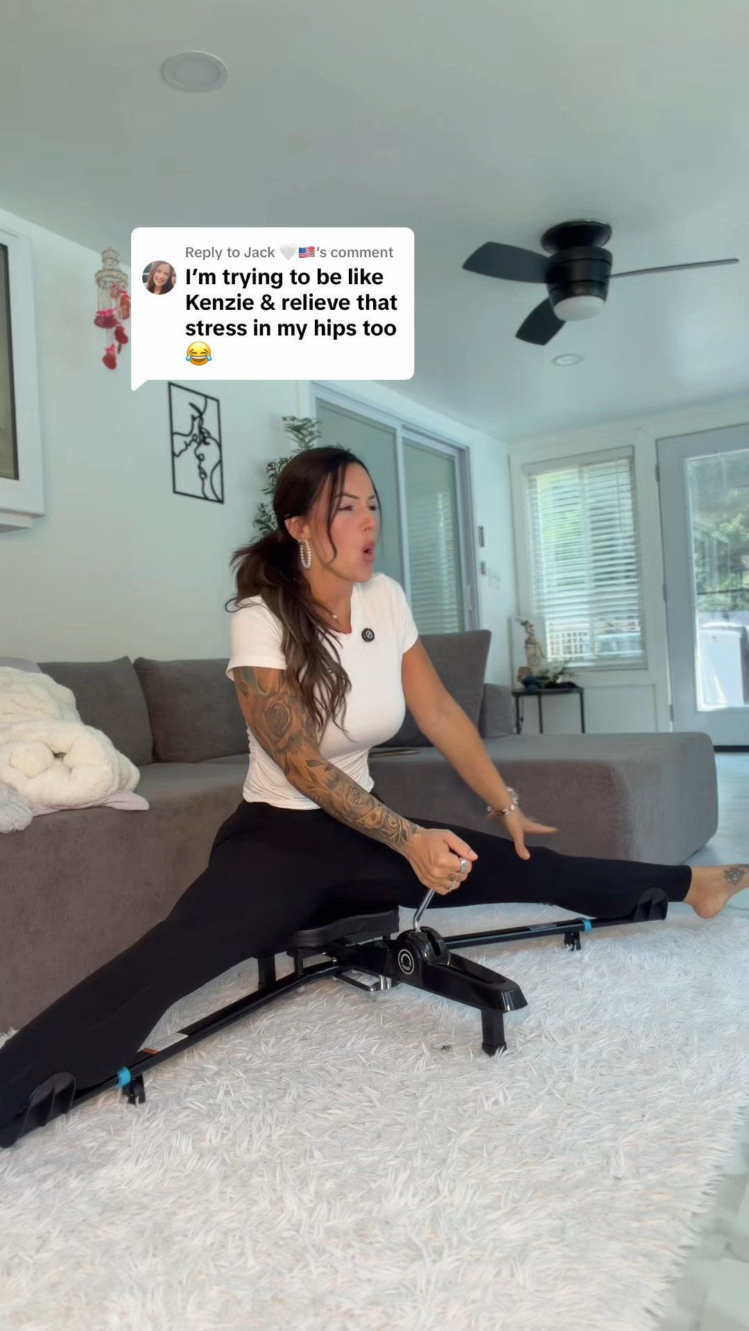 Working on my flexibility one stretch at a time! the split trainer lets me stretch safely track my progress and slowly work towards those goals without overdoing it #FlexibilityJourney #FitnessFinds #StretchGoals ￼

#LTKfitnessgoals #LTKdayinmylife #LTKU