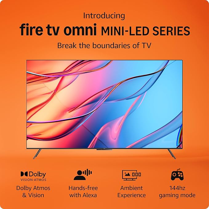 Introducing Amazon Fire TV 65" Omni Mini-LED Series, QLED 4K UHD smart TV, Dolby Vision IQ, 144hz... | Amazon (US)
