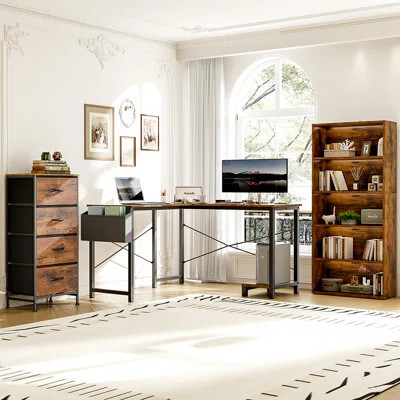 Multifunctional Contemporary 3-Piece L-Shaped Computer Desk Office Set With Abundant Storage Space | Wayfair North America