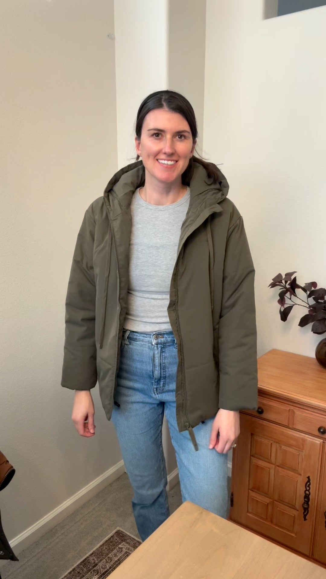 Puffer hooded utility coat with hood. Runs TTS. 

#LTKActive #LTKOver40 #LTKTall