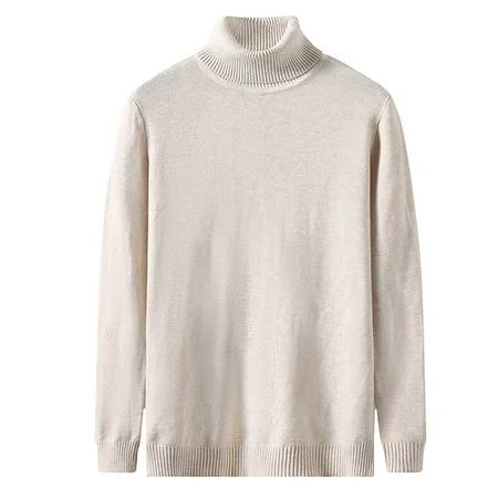 Bospose Long Sleeve Sweater Men Mens Turtleneck Sweater Mens Beige Sweater Mens Casual Sweater Sweat | Walmart (US)