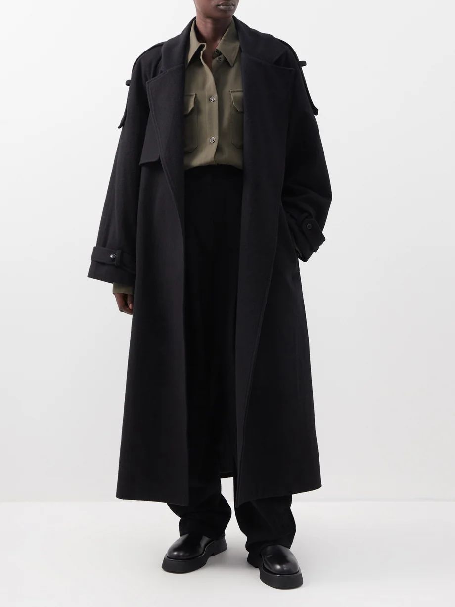 Suzanne belted wool-blend felt trench coat | The Frankie Shop | Matches (UK)