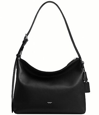 COACH Mott Medium Leather Messenger Bag - Black | Dillard's