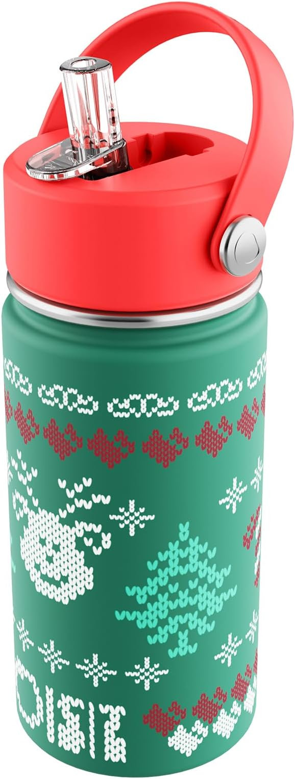 Kids Water Bottle with Straw Lid 14oz, Vacuum Insulated 316 Stainless Steel Water Bottles for Kid... | Amazon (US)