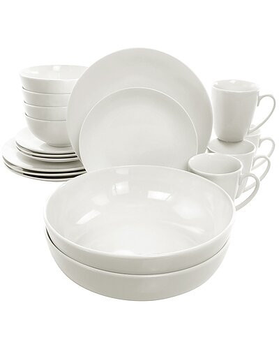Iris 32pc Porcelain Dinnerware Set with 2 Large Serving Bowls | Gilt & Gilt City