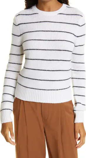 Stripe Fitted Crewneck Cashmere Sweater | Nordstrom