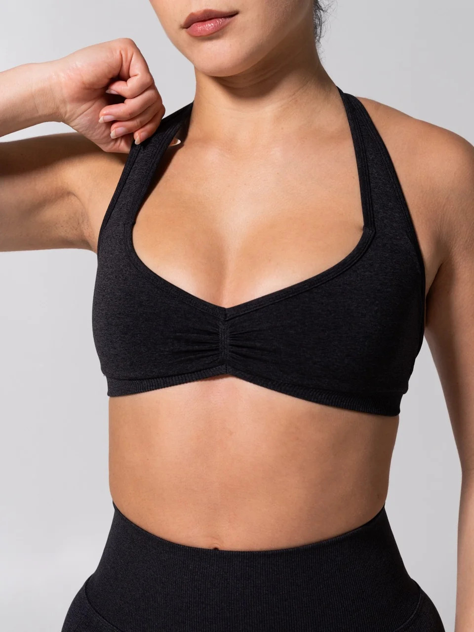 Micro Seamless Sports Bra - Heather Charcoal | Buffbunny Collection