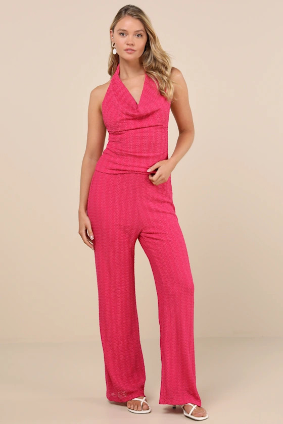 Cove Fuchsia Textured High-Rise Pants | Lulus