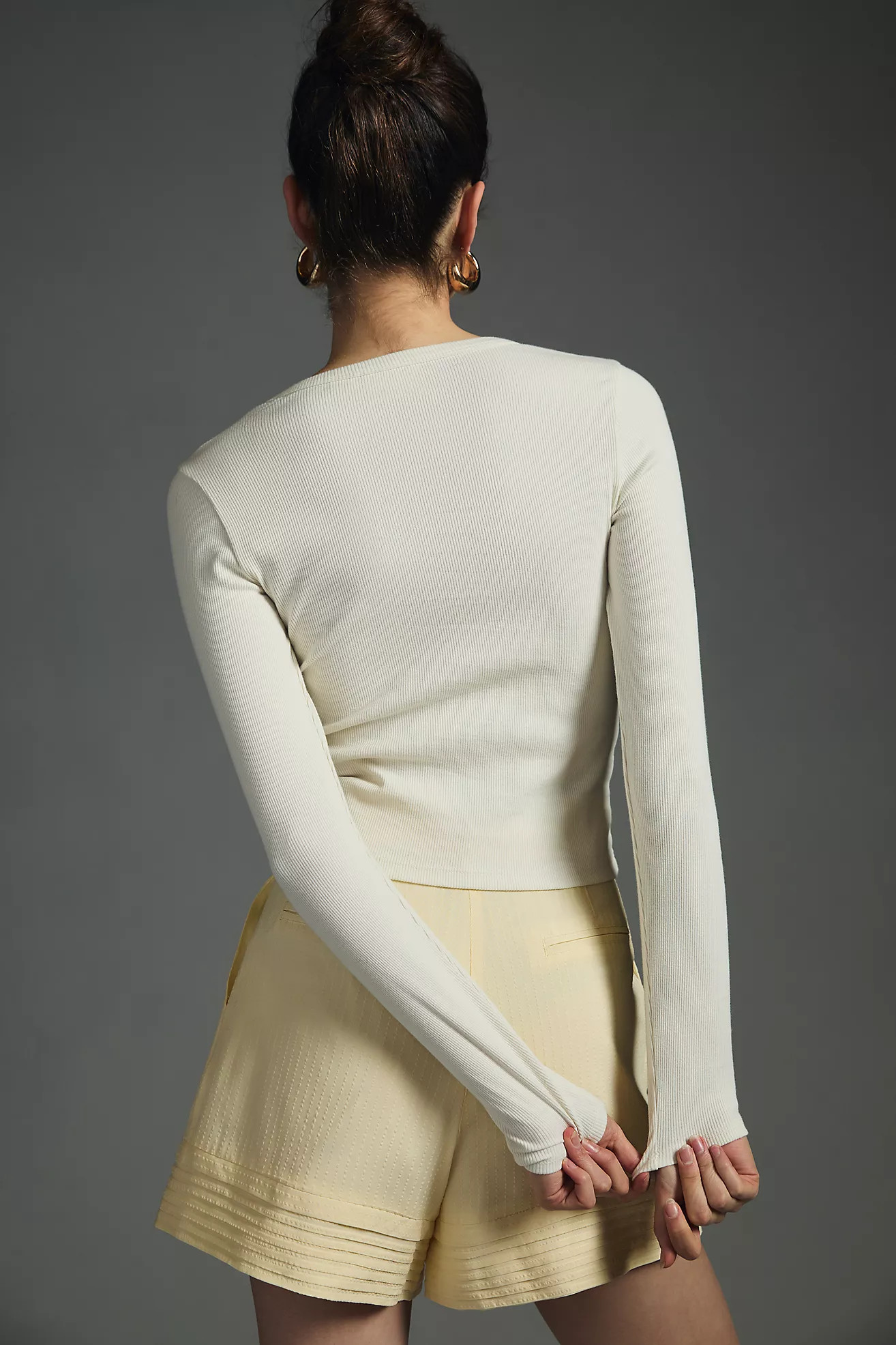 Maeve Long-Sleeve Ribbed Baby Tee | Anthropologie (US)