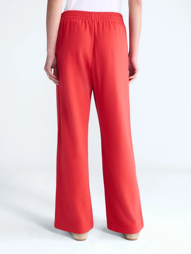 Free Assembly Women's and Women's Plus Wide Leg Sueded Terry Sweatpants, 30" Inseam, Sizes XS-4X | Walmart (US)