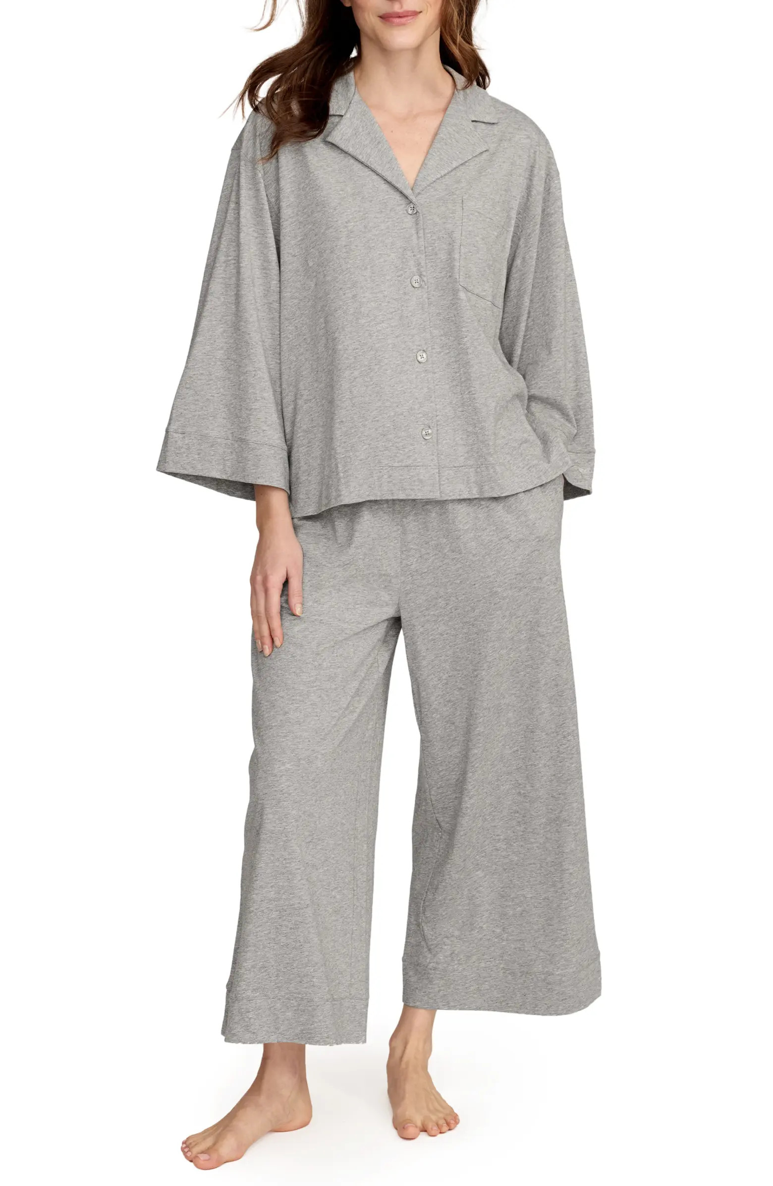Olivia Wide Leg Pima Cotton Pajamas | Nordstrom