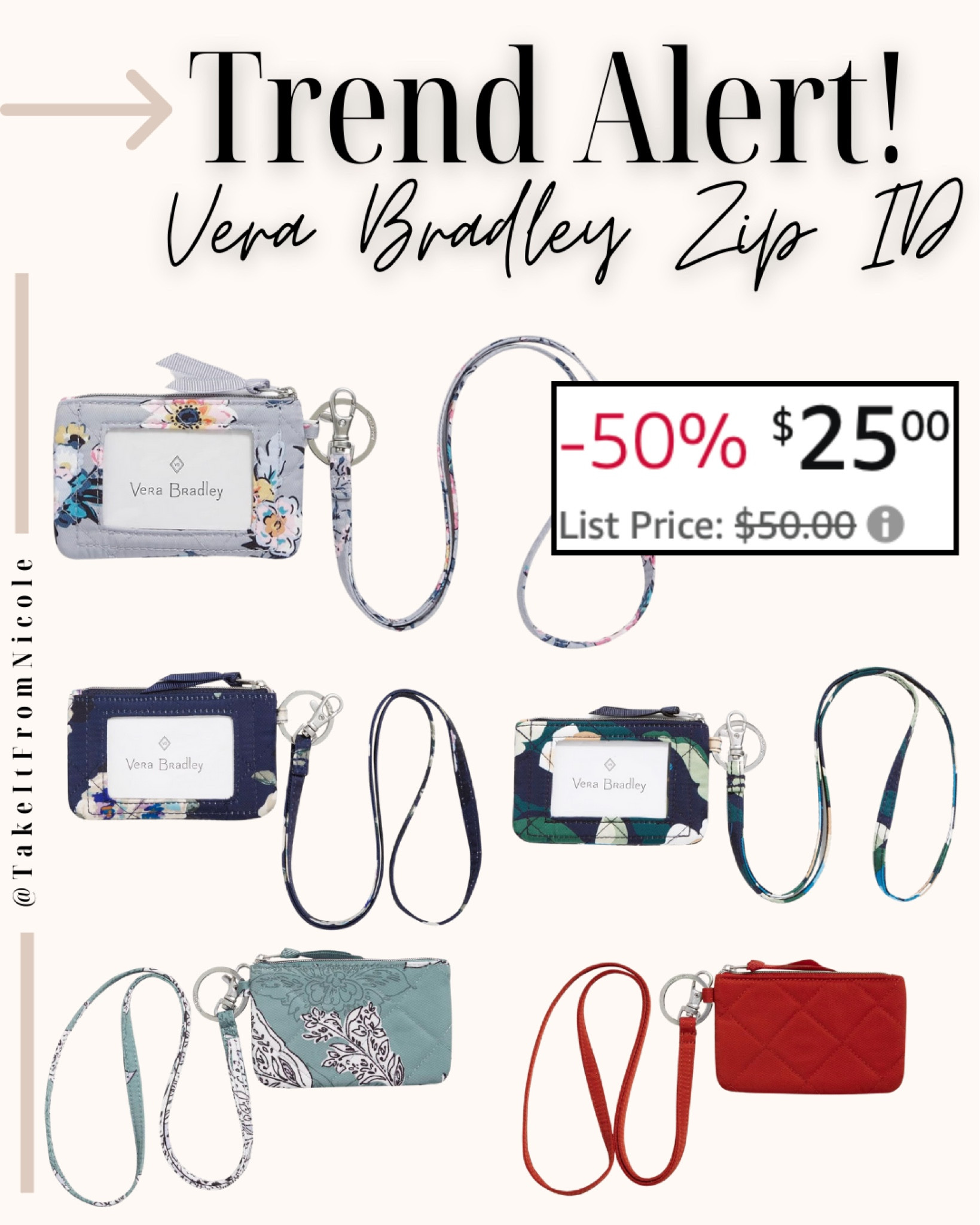 According to TikTok Vera Bradley is becoming SUPER trendy with Gen Z. I guess it was just a matter of time with all the Y2K stuff coming back lol. There’s a big price drop on these zip IDs WITH the lanyard that would be great for new drivers and college students, teachers, nurses etc.


#LTKFindsUnder50 #LTKU #LTKBacktoSchool