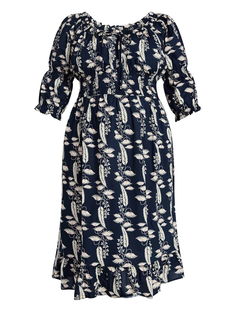 Terra & Sky Women's Plus Size Smocked Waist Dress, Sizes 0X-4X | Walmart (US)