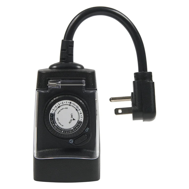 Hyper Tough Single Outlet All-Weather Timer with 3-Prong Outlet, 6-Foot Cord | Walmart (US)