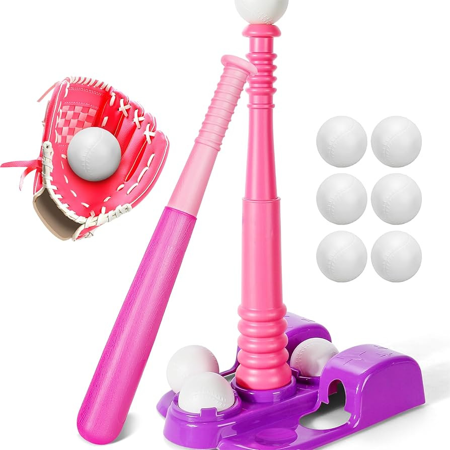 TOY Life T Ball Set for Kids 3-5 5-8, Toddler Baseball Set for Girls, T Ball Stand Sets with Base... | Amazon (US)