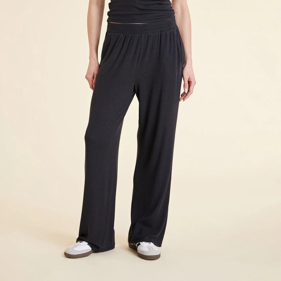 Slinky Rib Wide Leg Pant | Nuuds US