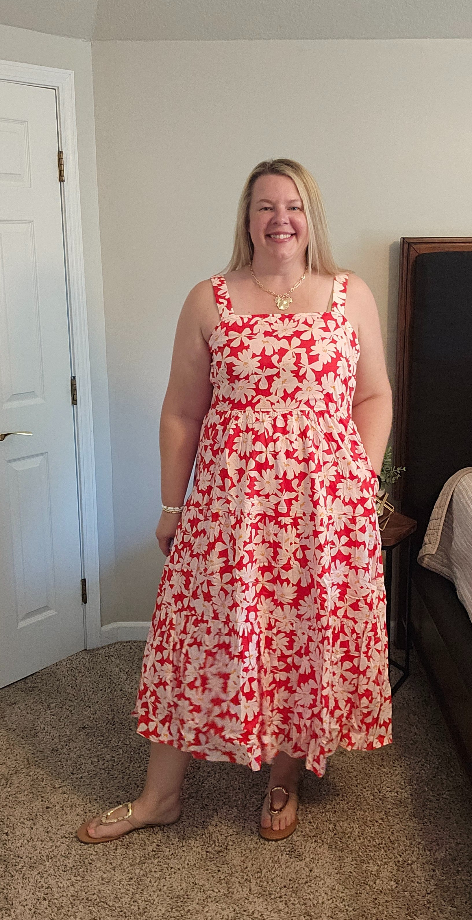 This dress is so fun for Spring/ Summer and would look great with a cardigan for Fall.  I am in the XXL but exchanging for an XL as it runs a bit big.  It does have pockets as well.  

#LTKSummerSales #LTKFindsUnder50 #LTKMidsize