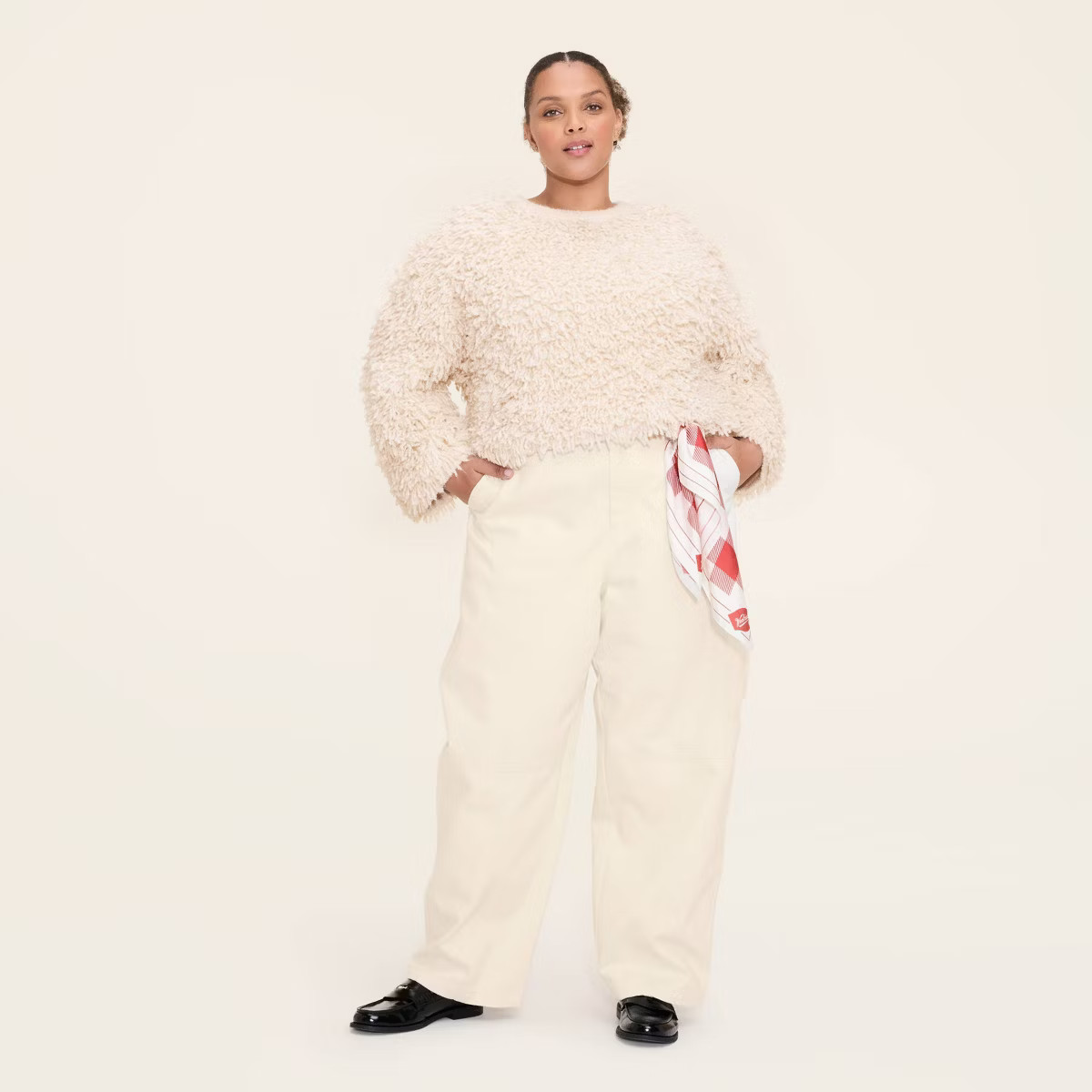 Women's Loopy Yarn Crewneck Pullover Sweater - Woolrich x Target Cream | Target