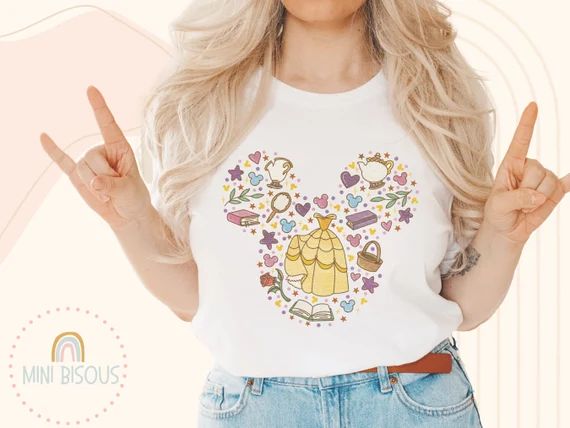 Belle Collage T-shirt Princess Doodle Collage Shirt Theme | Etsy | Etsy (US)