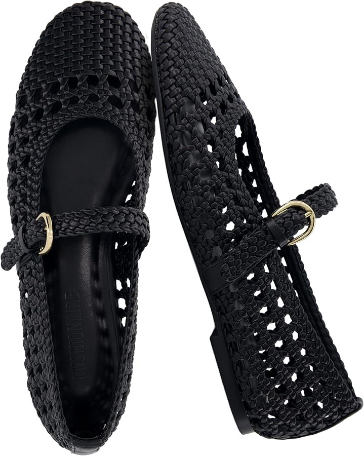 CUSHIONAIRE Windsor Woven Womens Flats with Adjustable Strap – Comfortable Mary Jane Ballet Fla... | Amazon (US)