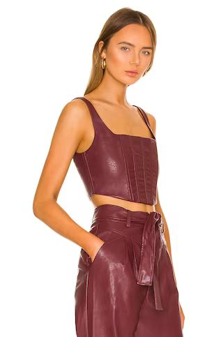 Lovers and Friends Bardot Corset Top in Burgundy from Revolve.com | Revolve Clothing (Global)
