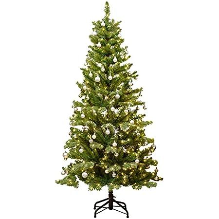 National Tree Company Artificial Pre-Lit Slim Christmas Tree, Green, Kingswood Fir, White Lights, In | Amazon (US)