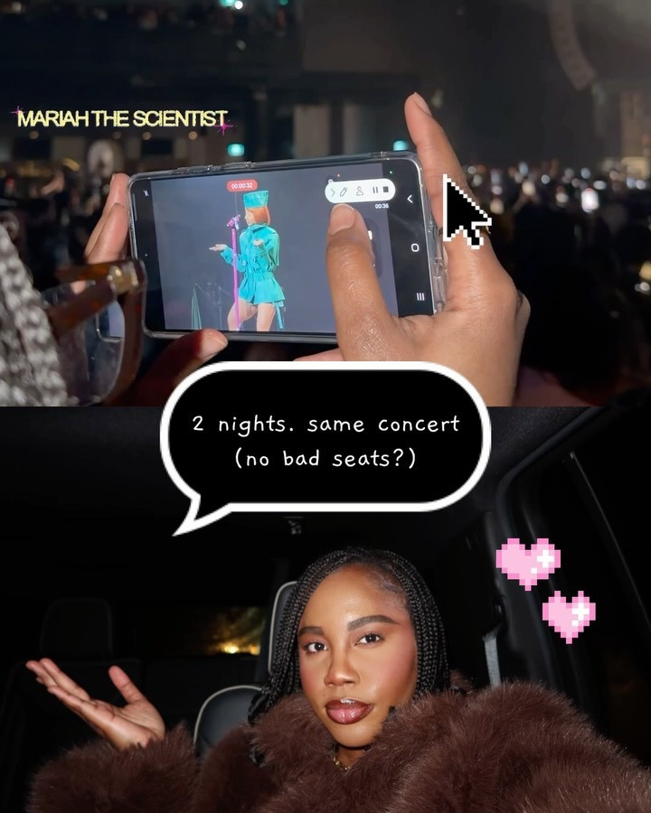 i experienced @mariahthescientist’s Hearts Sold Separately Tour with my Samsung Galaxy S26 Ultra and I’m still not over it 🥹✨💚💗

whether I was in the middle of the crowd or switching angles, every moment just felt clear, immersive, and so easy to capture 🤳🏽

proof that the seat (or lack of one 😭) doesn’t even matter when the experience is this good. 

swipe through all 20 slides to see the #GalaxyS26Ultra space zoom + nightography mode in action across both nights 👀✨💚💗

@SamsungCanada 
#NoBadSeats #GalaxyS26Ultra #stylebyemmanuela #torontoconcerts

#LTKsummer #LTKcanada #LTKfestival
