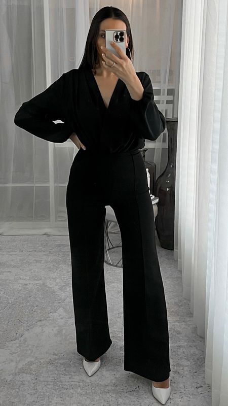 Work wear office outfit idea with. V neck bodysuit and the most flattering dress pants from Amazon Fashion 

#LTKworkwear #LTKunder50 #LTKFind