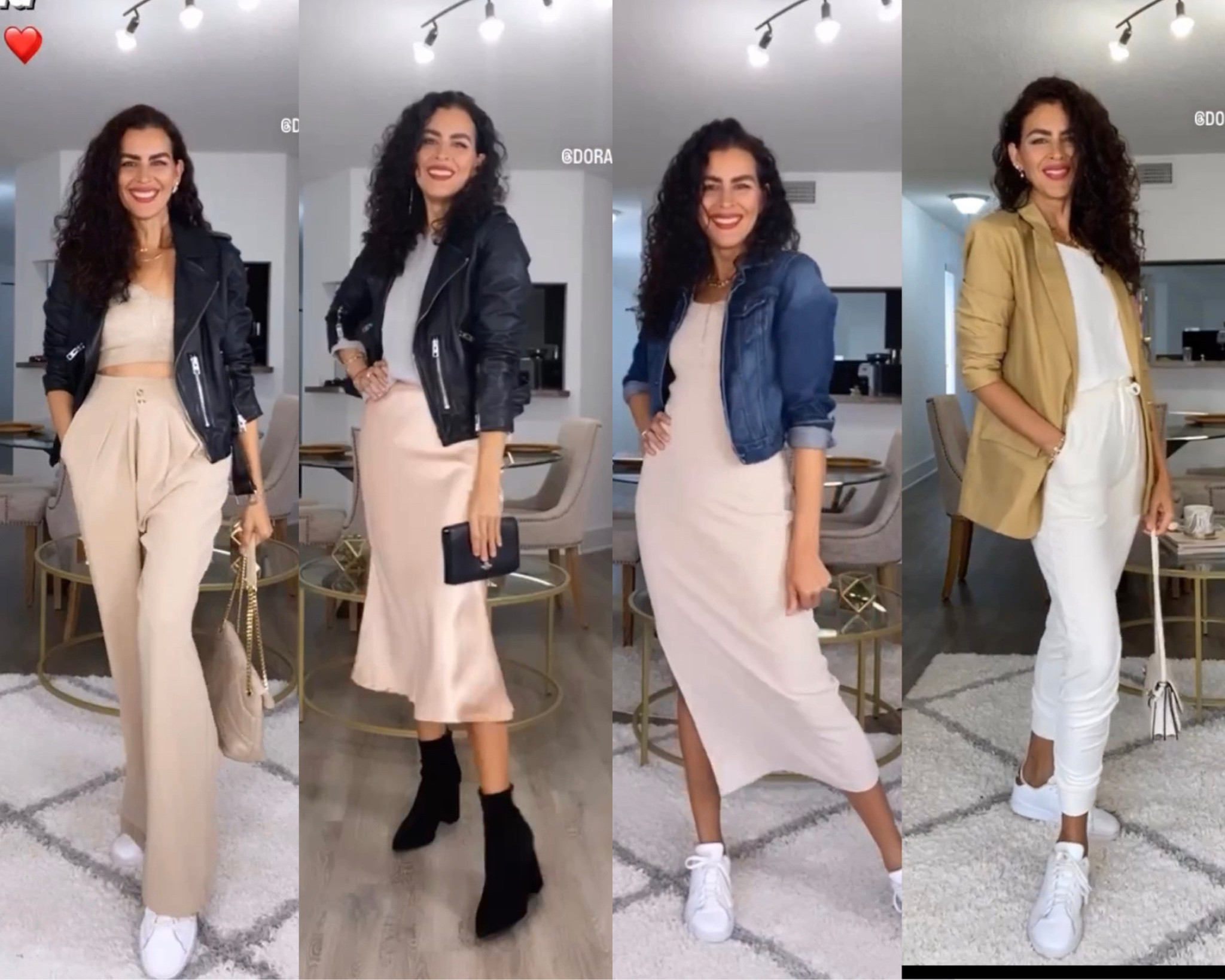 My best sellers! Leather jacket, satin skirt, tan blazer, white sneakers 

#LTKSeasonal #LTKFind #LTKstyletip