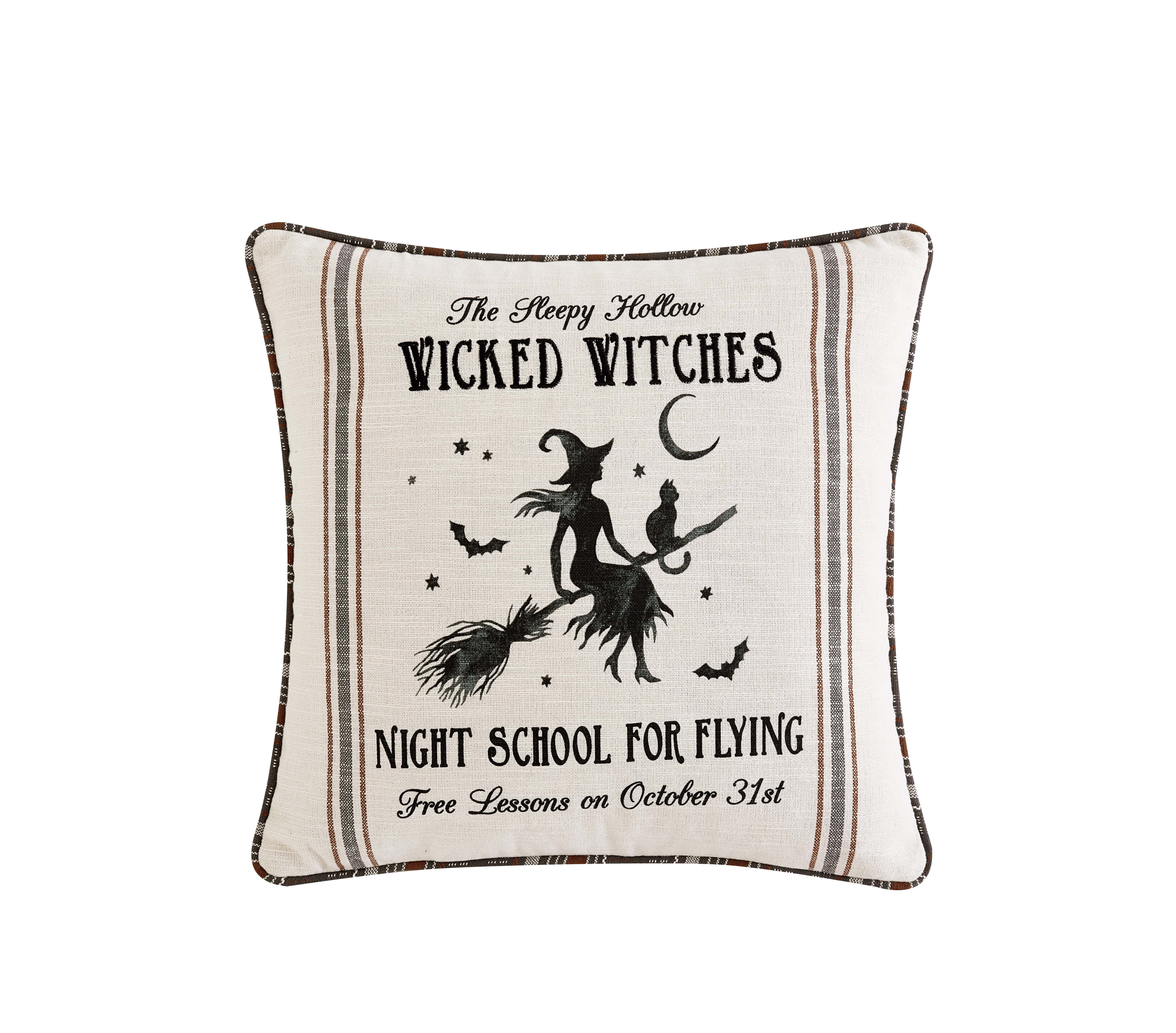 Mainstays Witches Flying School Decorative Pillow, 18” x 18”, 1 Piece | Walmart (US)