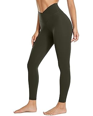 CRZ YOGA Womens Butterluxe Cross Waist Workout Leggings 25/28 Inches - V Cross High Waisted Gym L... | Amazon (UK)