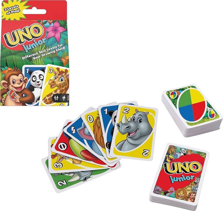 Mattel Games UNO Junior Card Game with 45 Cards, Gift for Kids 3 Years Old & Up | Amazon (US)