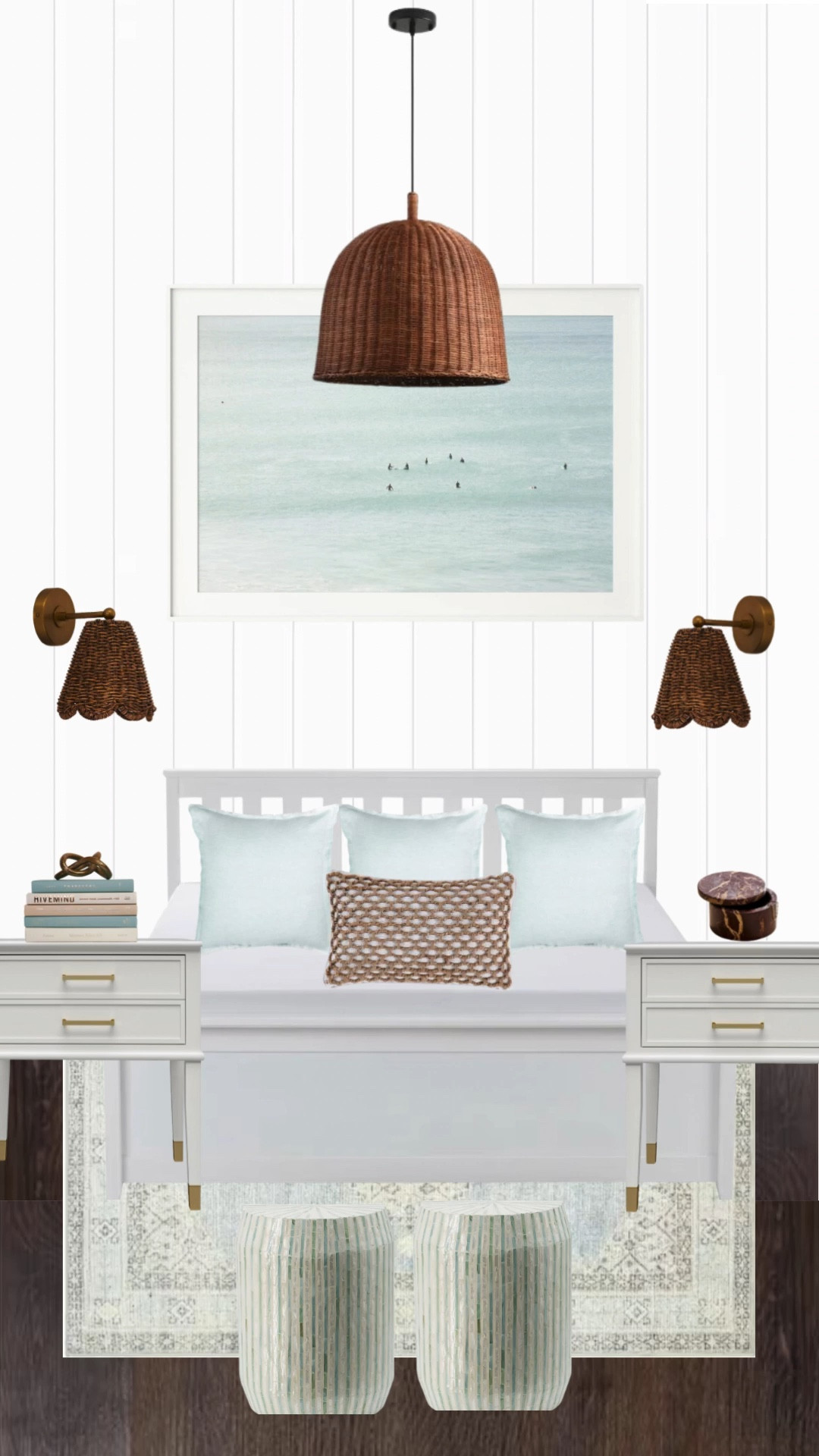 Sophisticated Coastal Bedroom. Tying in the dark woods and complimenting natural tones  

#LTKHome #LTKStyleTip