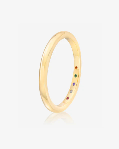 2 mm Cloud Band with Birthstone | Ring Concierge