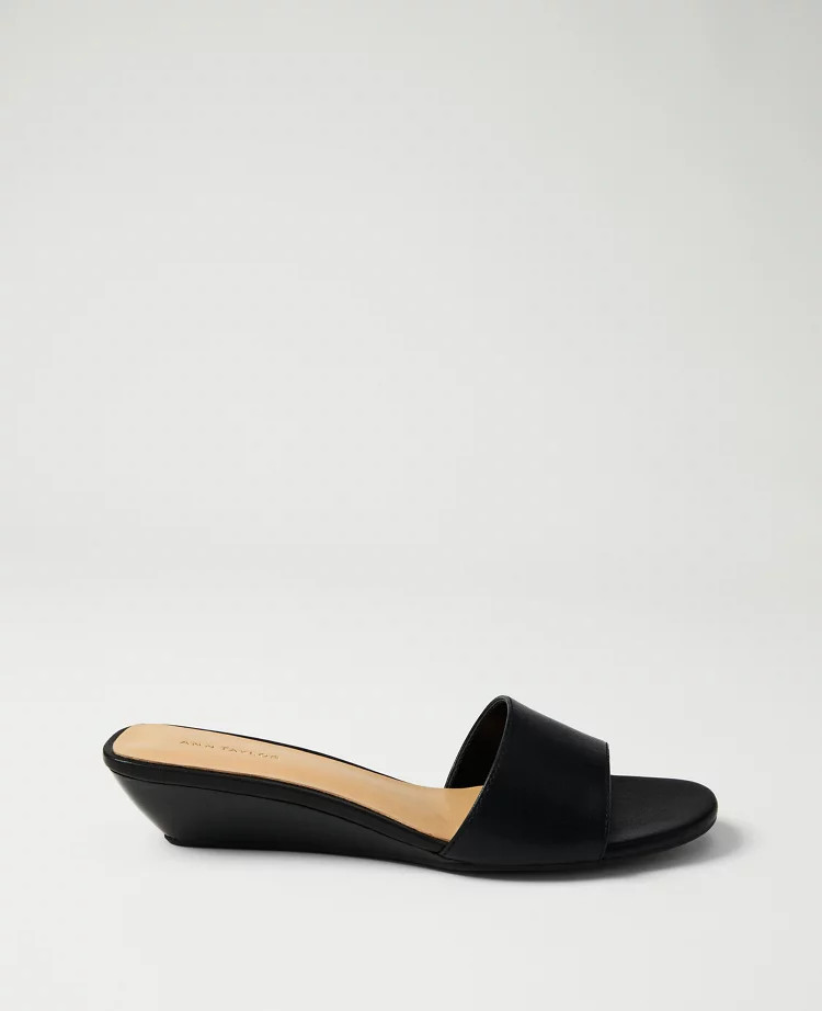 Weekend Leather Wedge Sandal | Ann Taylor