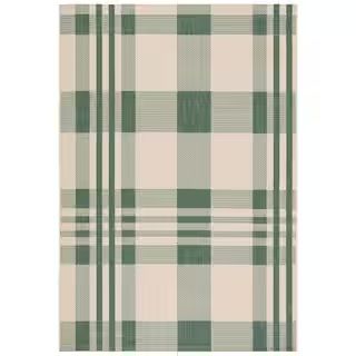 SAFAVIEH Courtyard Green/Beige 3 ft. x 5 ft. Plaid Indoor/Outdoor Patio  Area Rug CY6201-322-3 - ... | The Home Depot