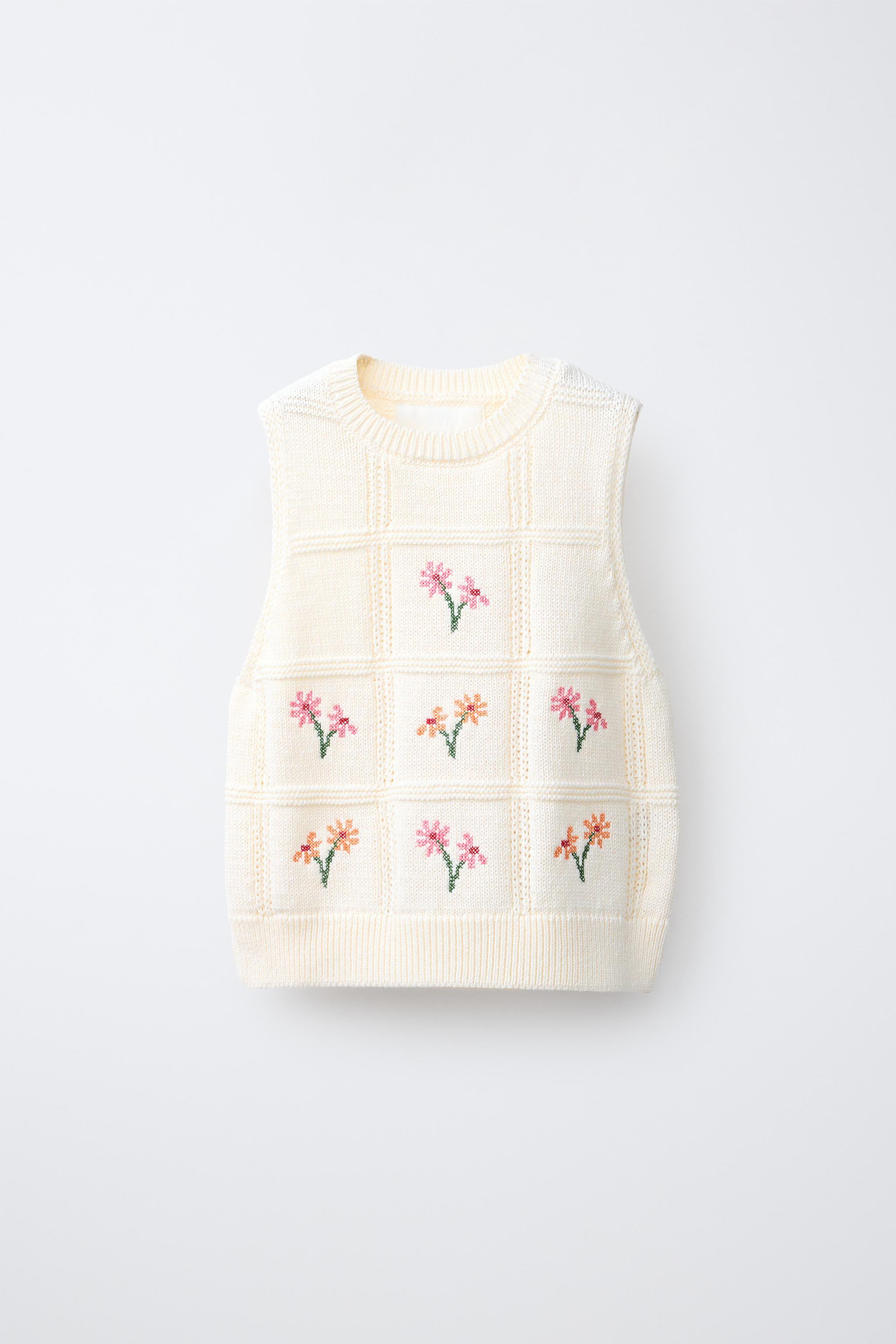 EMBROIDERED KNIT VEST | Zara US