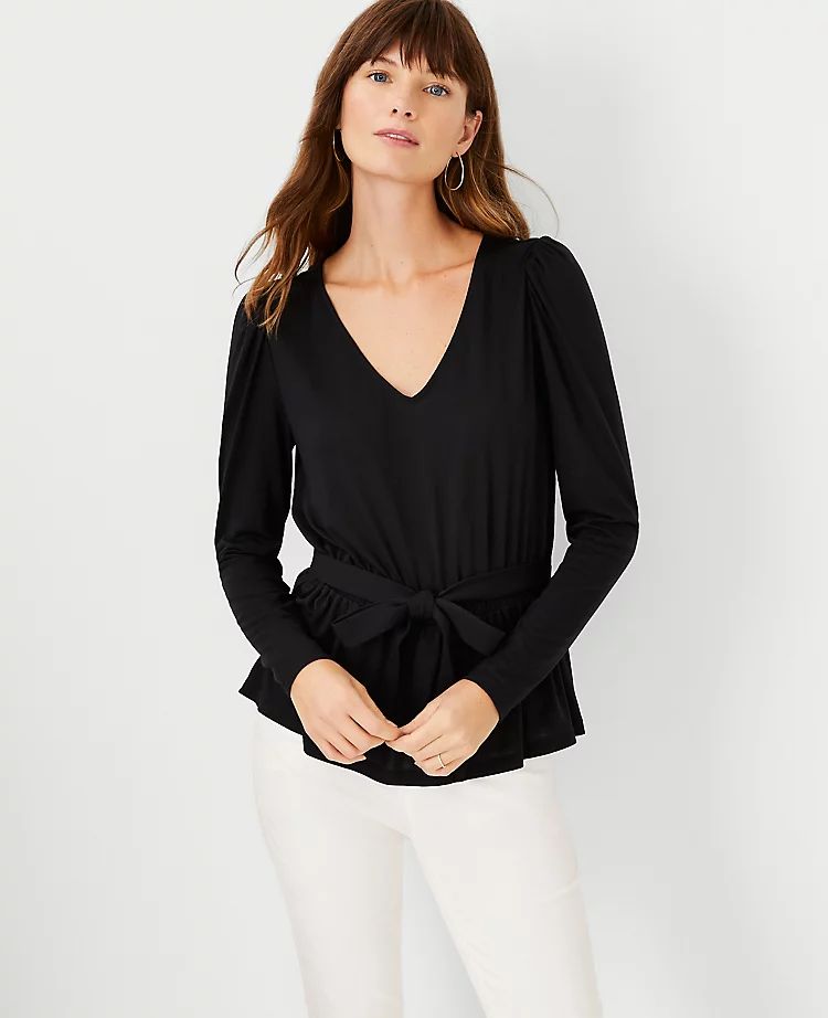 V-Neck Tie Waist Top | Ann Taylor (US)