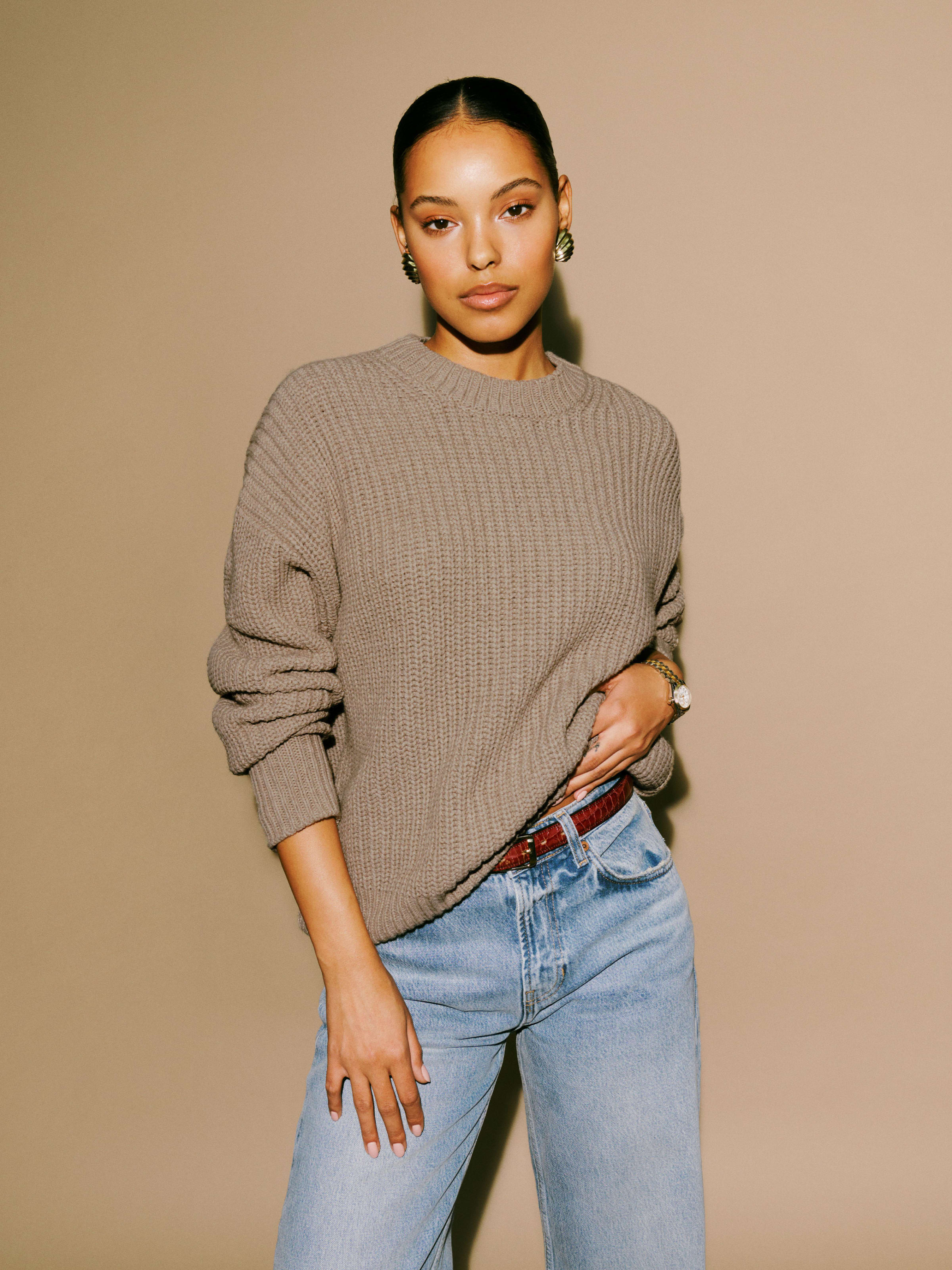 Sam Cotton Cashmere Oversized Crew Sweater | Reformation (Global)