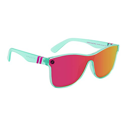 Blenders Eyewear Millenia X2 – Polarized Sunglasses – Flat, Mirrored Lens, Tough Frames – 100% UV Protection – For Men & Women – Dance Electric | Amazon (US)